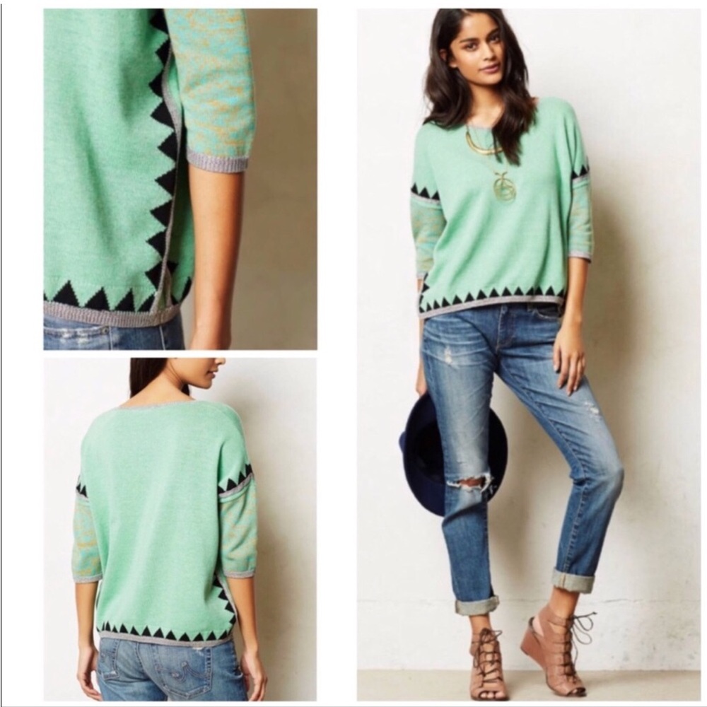Anthroplogie RARE Paul & Joe Sister Knit Sweater Seafoam Green XS